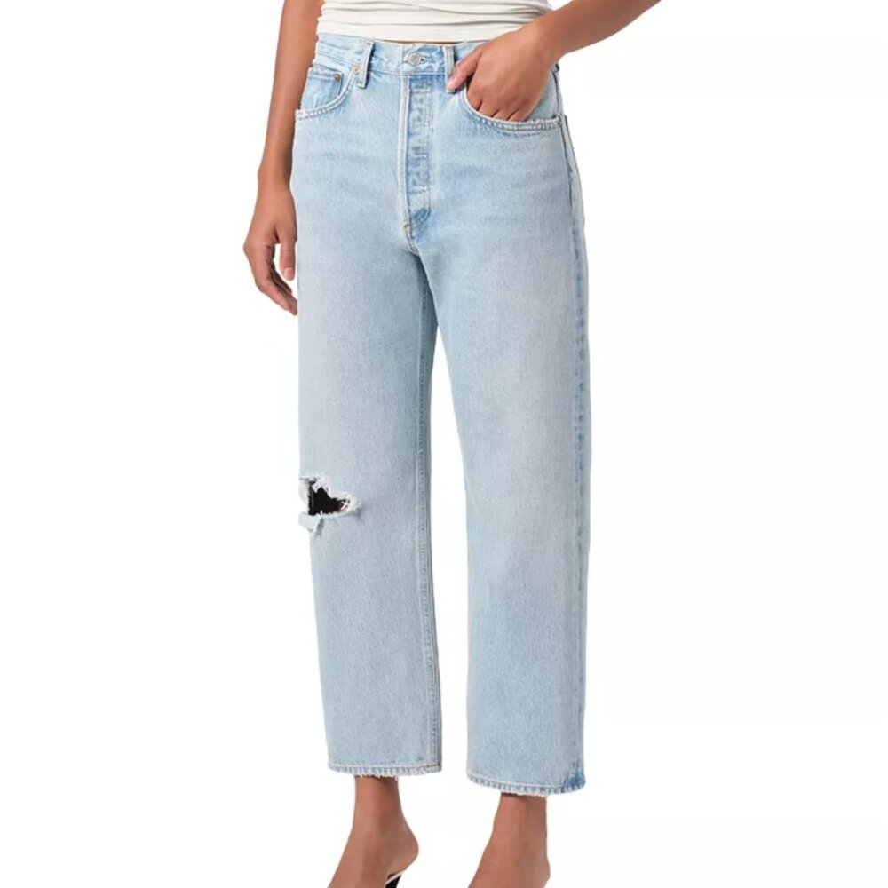 AGOLDE 90's Mid Rise Cropped Straight Leg Jeans in Segment, NWOT